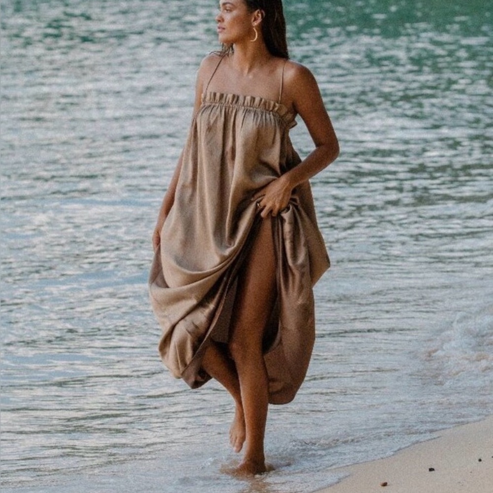 Revolve L’Academie satin maxi dress